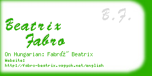 beatrix fabro business card